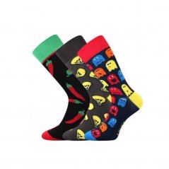 Barevné společenské ponožky Lonka Woodoo MIX I (3 páry v balení) velikost 43-46