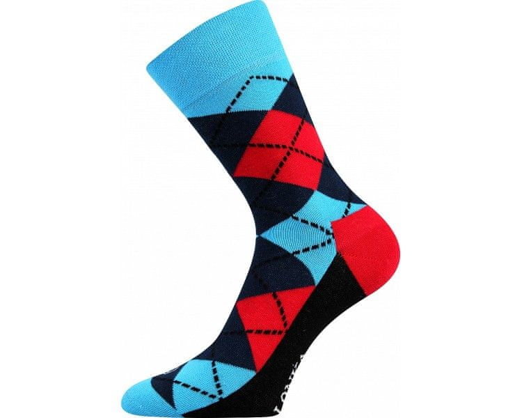 Barevné společenské ponožky Lonka Woodoo MIX B (3 páry v balení) velikost 43-46