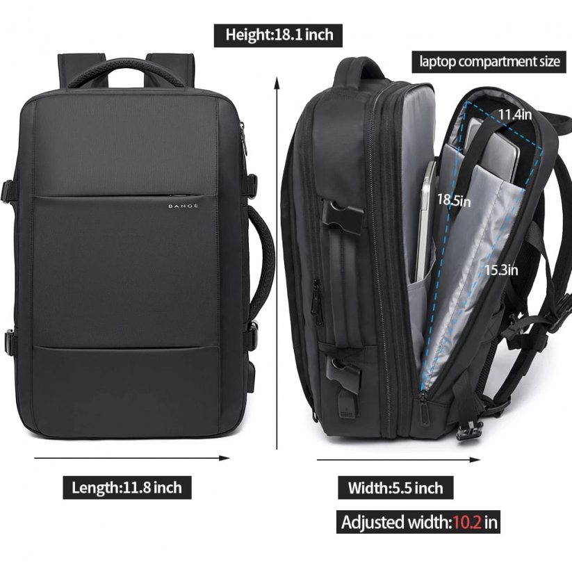 Cestovní business batoh na notebook a tablet Bange HAULER Black
