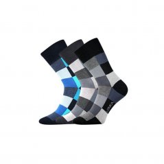 Barevné společenské ponožky Lonka Decube MIX B (3 páry v balení) velikost 43-46