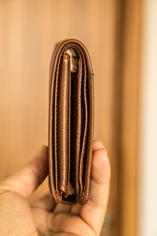 Kožená peněženka Lagen Cash Saver MAX TAN RFID