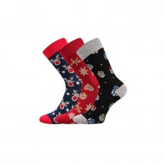 Barevné společenské ponožky Lonka Debox Christmas MIX (3 páry v balení) velikost 39-42
